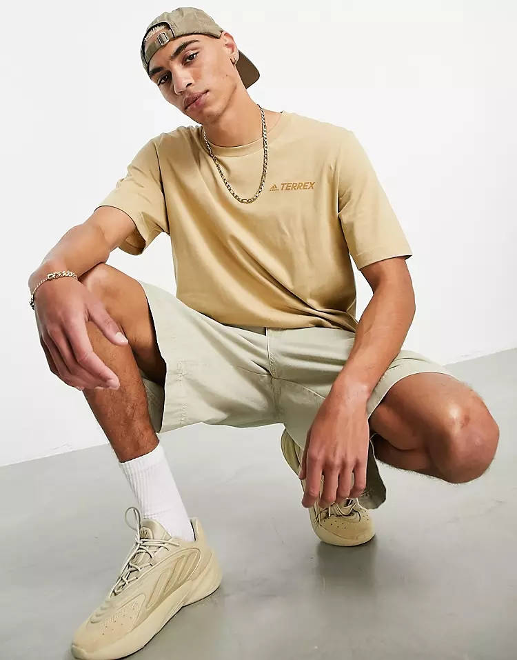 adidas Outdoors Terrex Terrain Graphic T-Shirt Beige