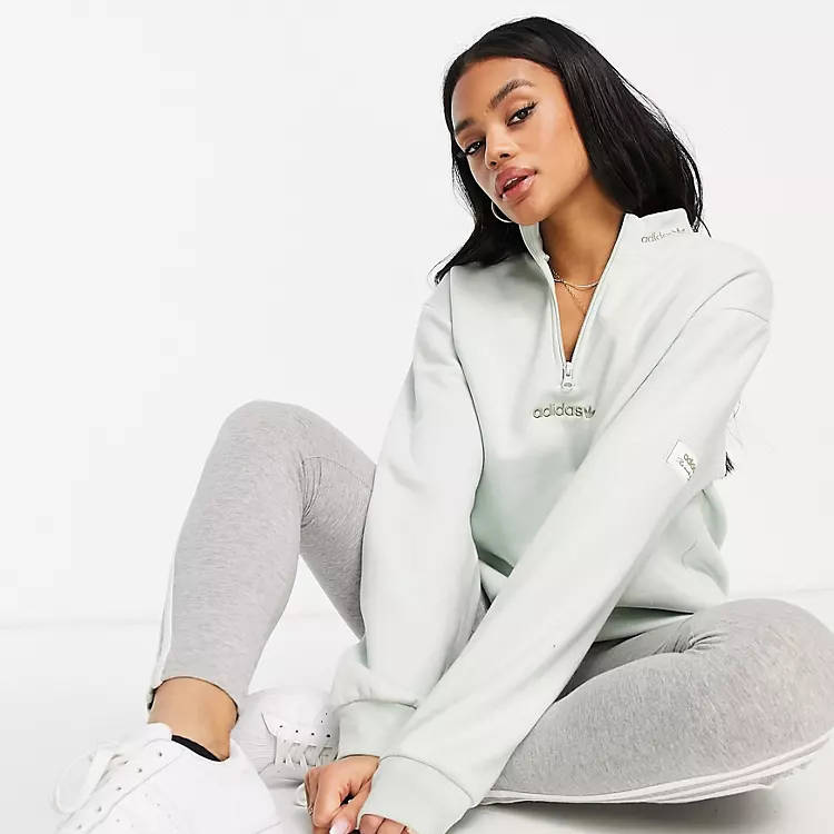 adidas Trefoil Linear 1-4 Zip Sweatshirt