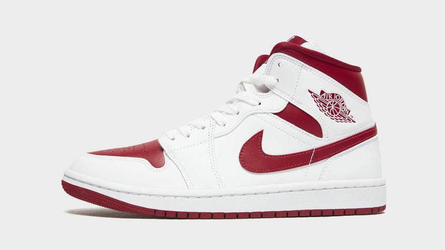 Air Jordan 1 Mid Pomegranate White