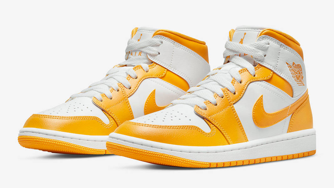 Air Jordan 1 Mid White Yellow BQ6472-117 Side