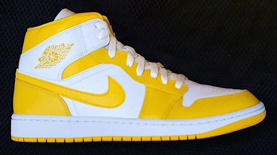 Air Jordan 1 Mid White Yellow Colourway