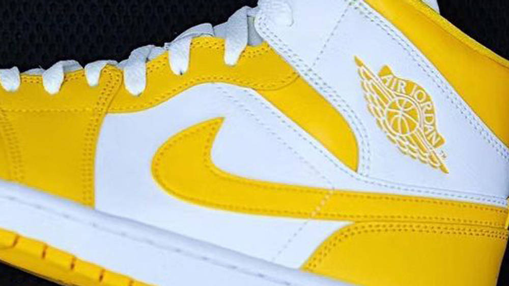 Air Jordan 1 Mid White Yellow Colourway