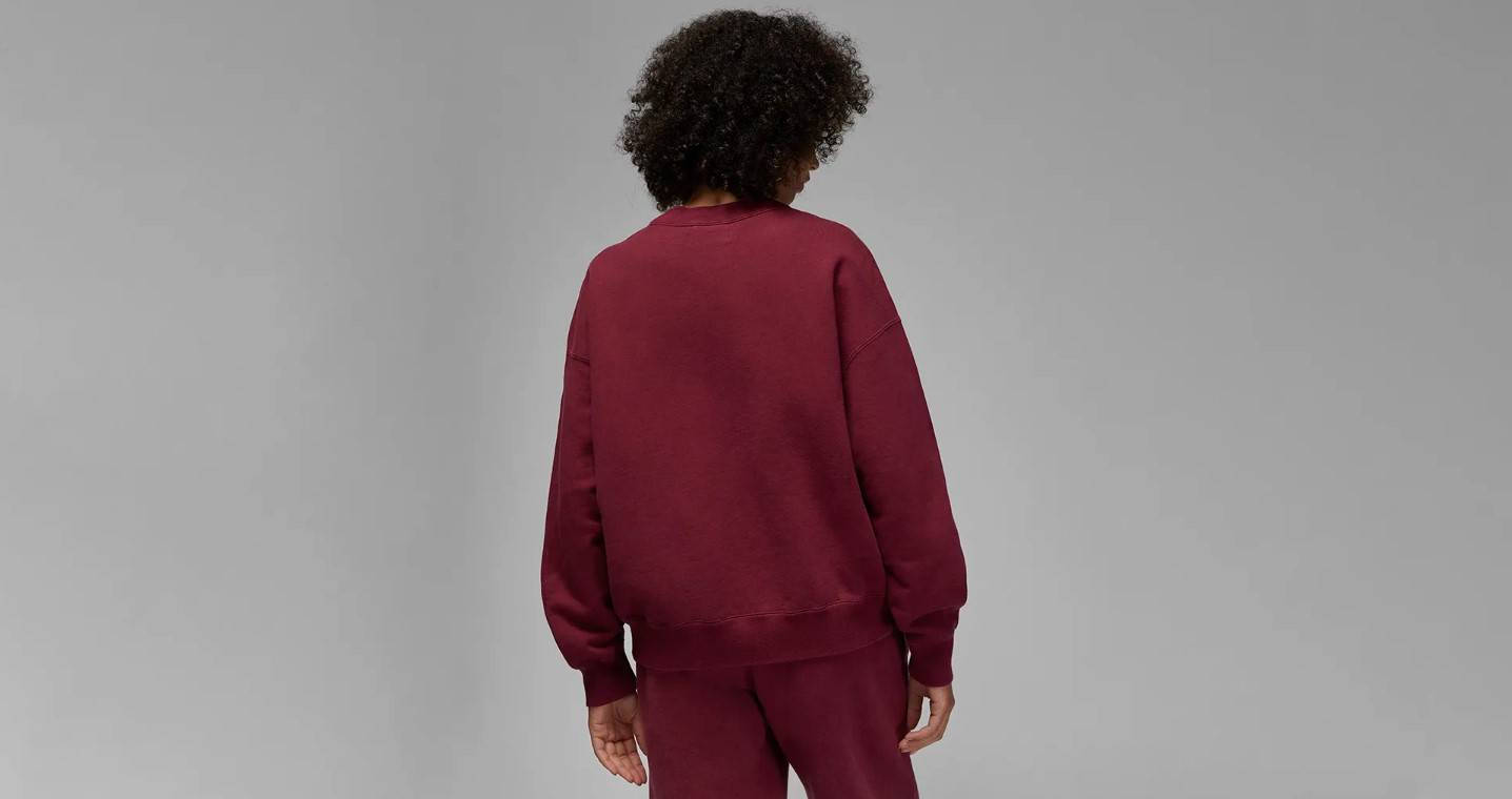 Air Jordan Wordmark Crew Dark Red Backside