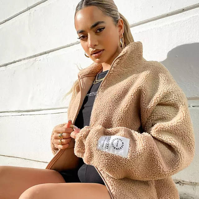 ASOS Weekend Collective Zip Borg Fleece