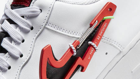 The Nike Air Force 1 "White" Comes With a Carabiner Swoosh The Nike Air Force 1 "White" Comes With a Carabiner Swoosh