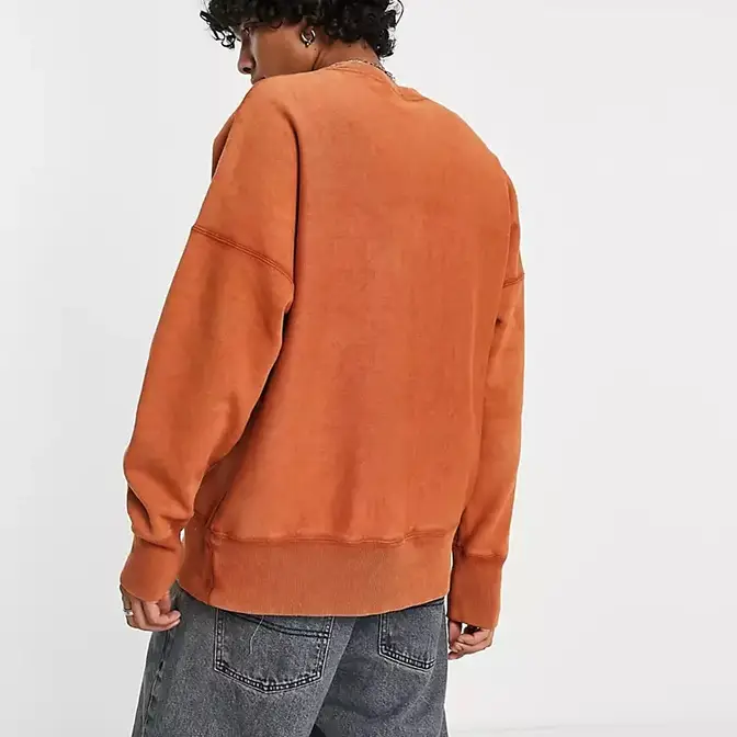 Champion Reverse Weave Oversized Logo Sweatshirt Orange Back