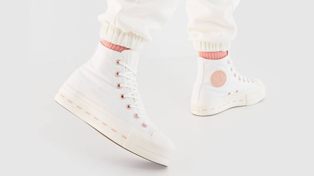 Converse Chuck Taylor Crafted Platform High White Pink
