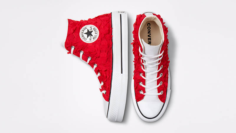 Converse Chuck Taylor Platform Flower Petals High Red