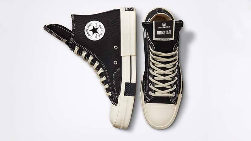 DRKSHDW Rick Owens x Converse DRKSTAR Chuck 70 Black Egret Middle