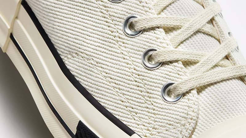 DRKSHDW Rick Owens x Converse DRKSTAR Chuck 70 Low White Closeup