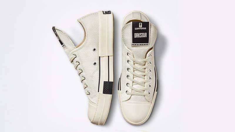 DRKSHDW Rick Owens x Converse DRKSTAR Chuck 70 Low White Middle