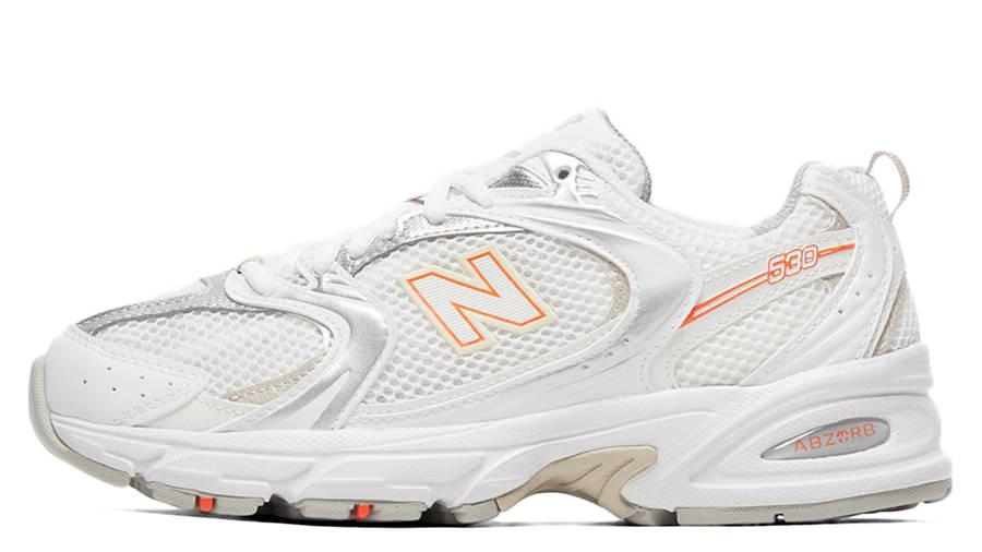 new balance white orange