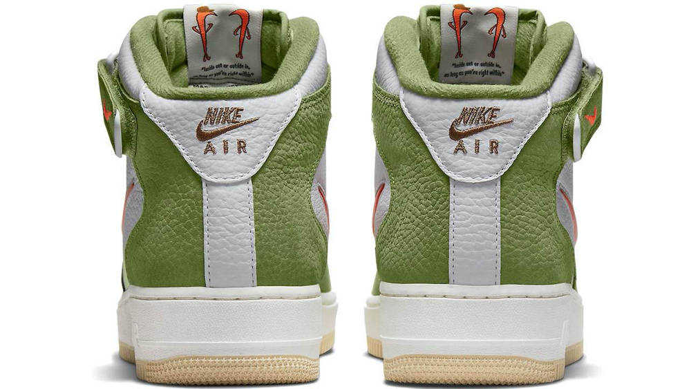 Image via Nike nike af1 mid olive orange 5