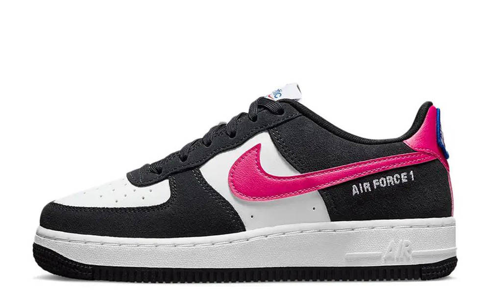 Womens nike air force 1 black hot sale and pink