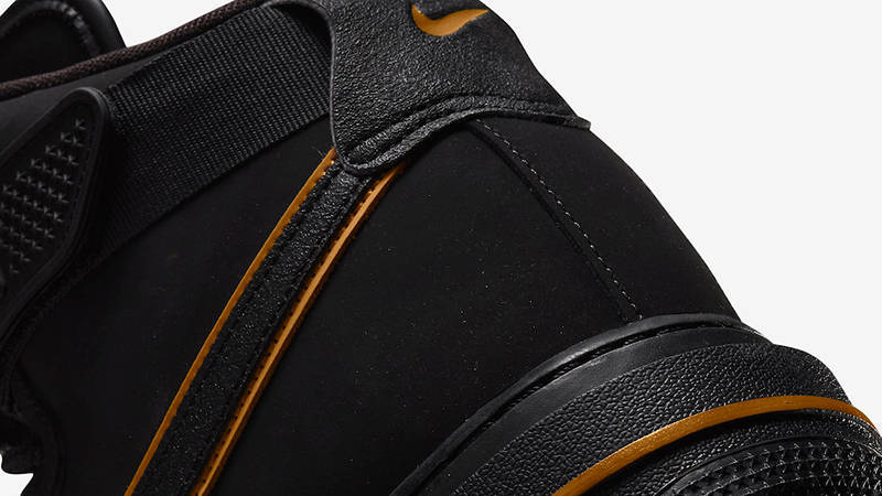 Nike Air Force 1 Boot Cordura Black Gold Closeup