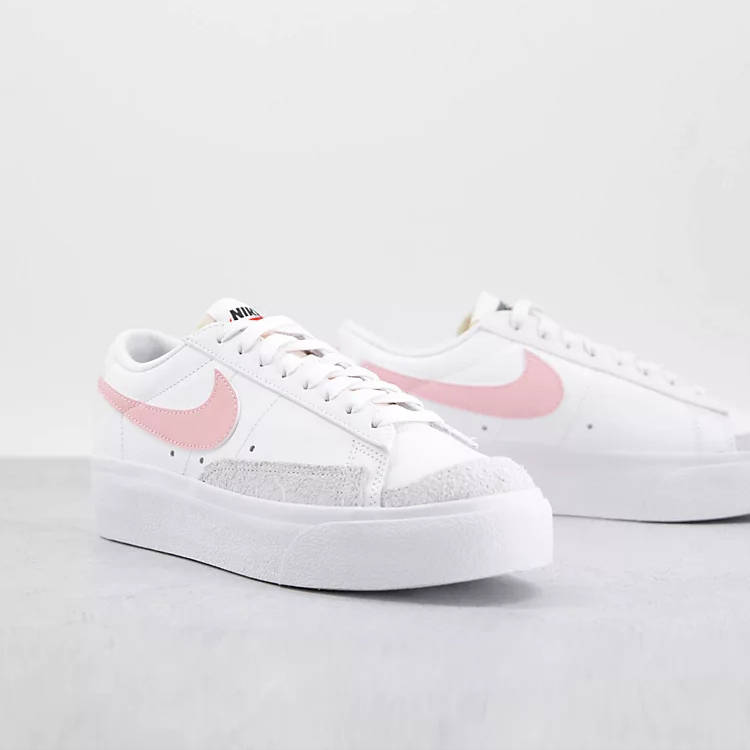 Nike Blazer Low Platform White Pink