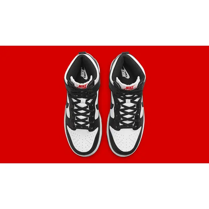 nike dunk high black and white gs