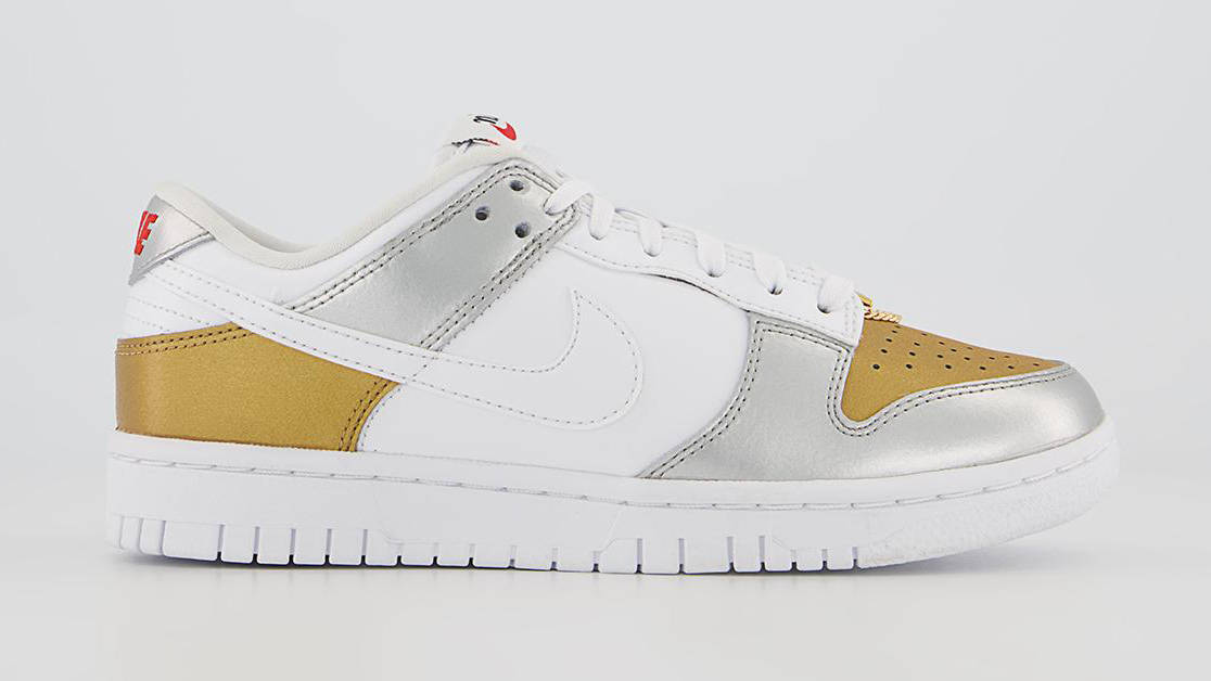 Nike Dunk Low Gold White Silver