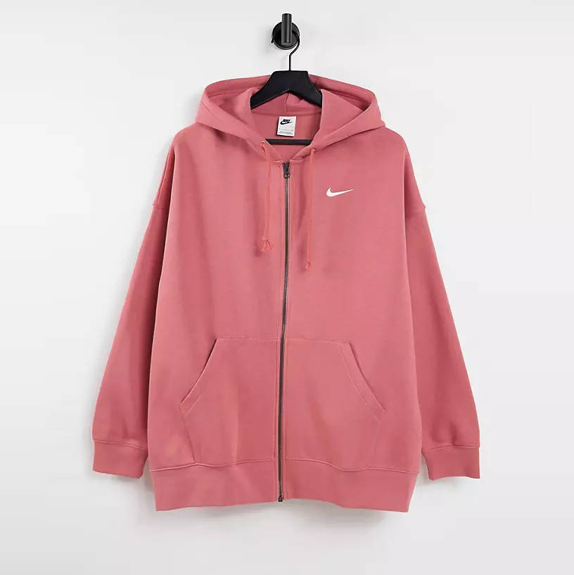 Nike Mini Swoosh Oversized Zip Up Hoodie