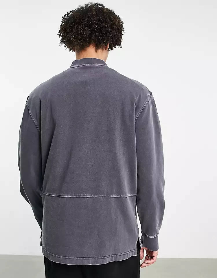 Nike Premium Essentials Washed Mockneck T-Shirt Black Back