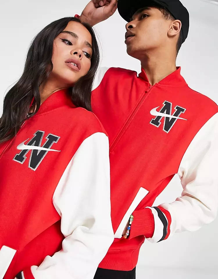 Nike Sportswear Retro Fleece Jacket University Red Detail