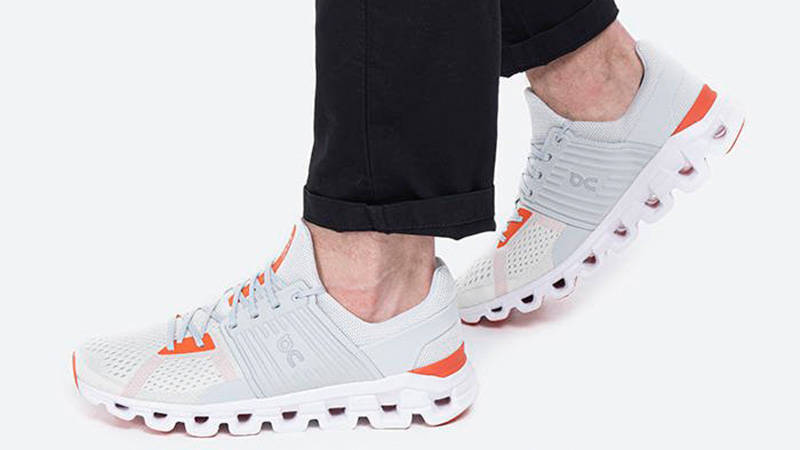 On Running Cloudswift White Flame on foot side