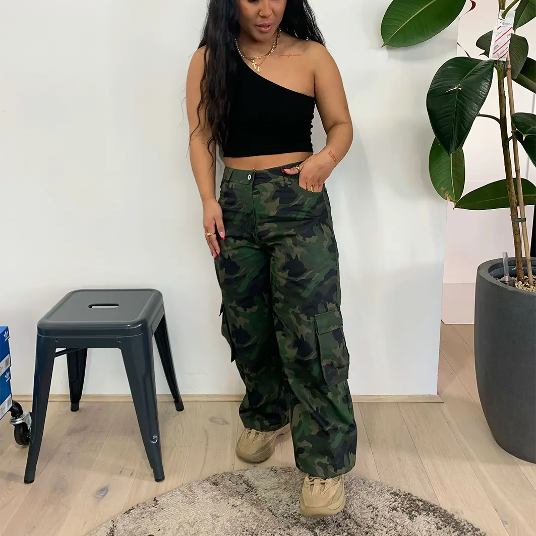 High Waist Camouflage Grey Cargo Pants Outfits For Women Autumn 2023  Fashion, Casual Loose Denim With Patchwork Pocket From Wangyiboo, $51.06 |  DHgate.Com