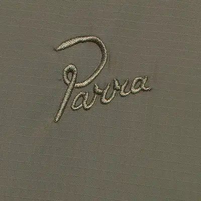 Parra Sitting Pear Puffer Vest Olive Detail