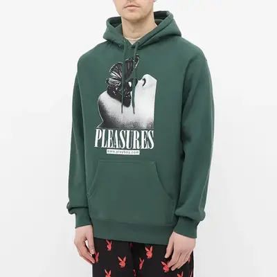 Pleasures shop green hoodie