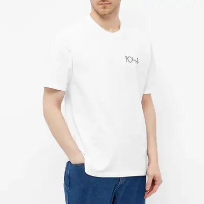 WESC Max printed yarn dye stripe t-shirt T-Shirt White