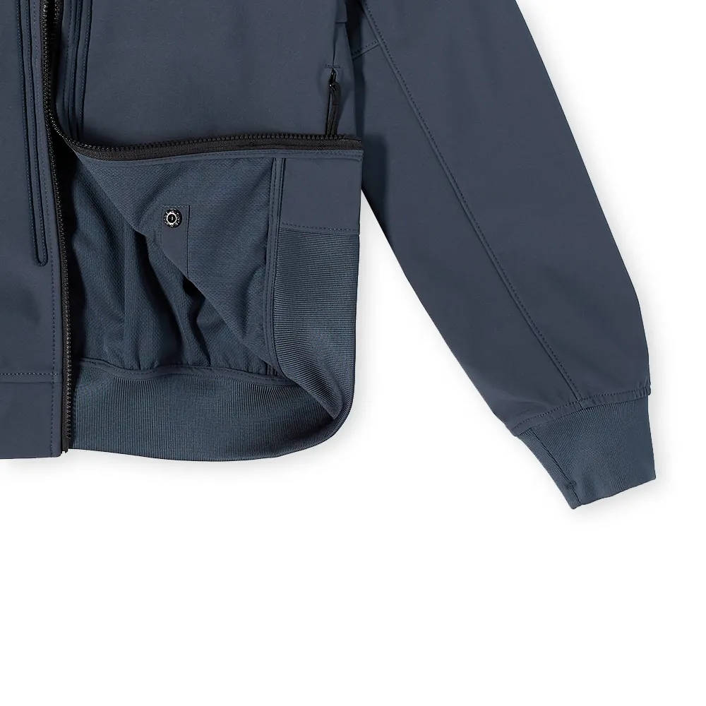 Stone Island Soft Shell-R Hooded Jacket Dark Blue Detail