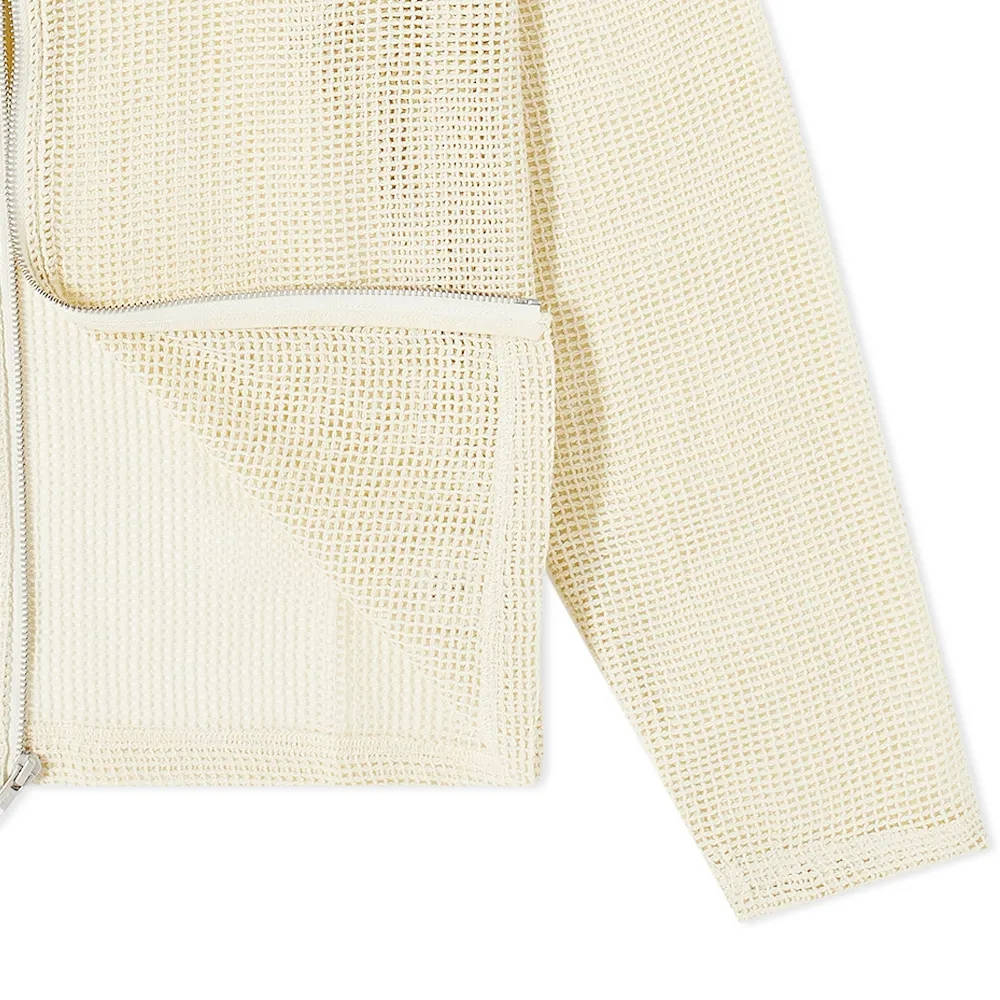 Stussy Cotton Mesh Zip Shirt Natural Detail