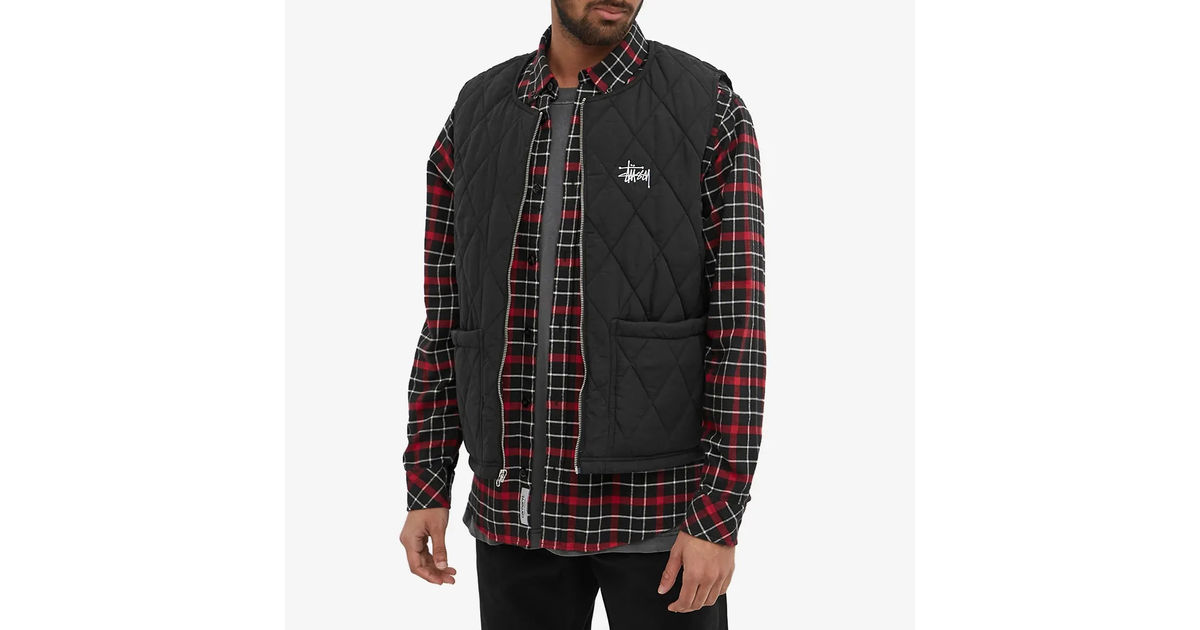 Stüssy Diamond Quilted Vest | Where To Buy
