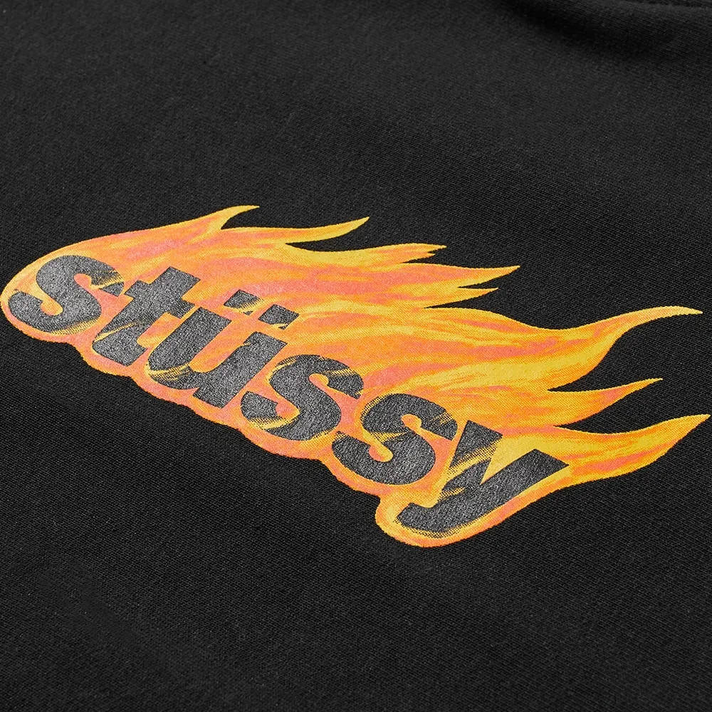 Stussy Flames Hoodie - Black | The Sole Supplier