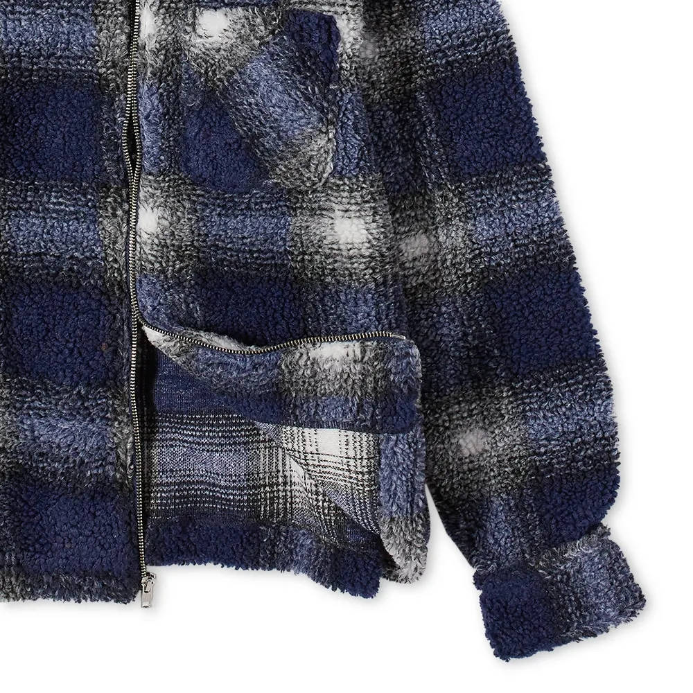 Stussy Shadow Plaid Sherpa Zip Shirt | Where To Buy | The Sole