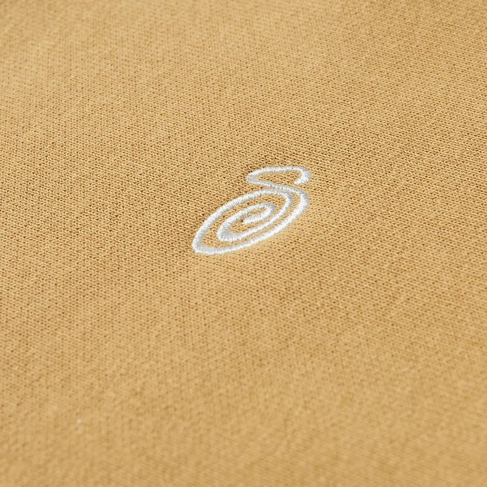 Stussy Swirl Applique Crew Sweatshirt Tan Detail