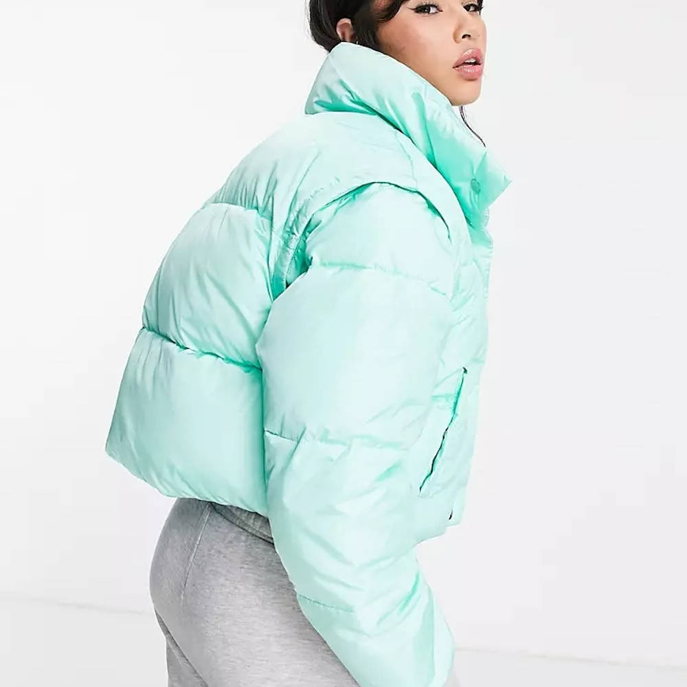 x Aime Leon Dore Crop Puffer Jacket - Clear Lagoon