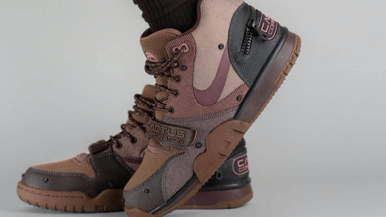 travis scott x nike air trainer 1 wheat 2
