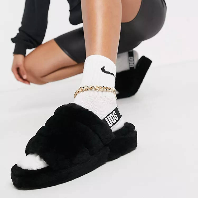 UGG Fluff Yeah Slide Black
