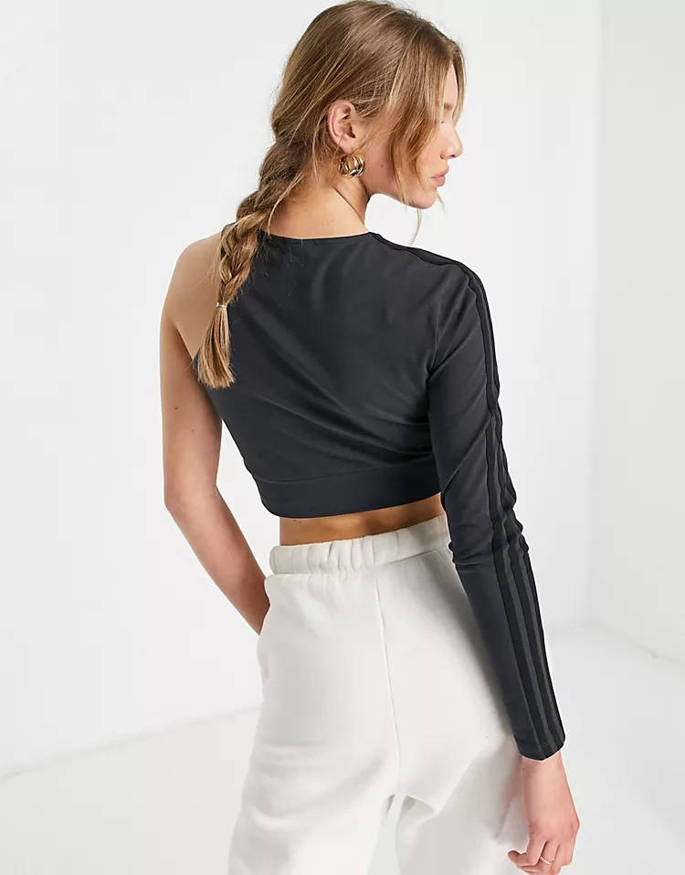 adidas 80's Aerobic Cut Out One Shoulder Crop Top
