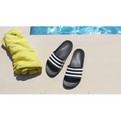 adidas Adilette Aqua Black White F35543 Top 2
