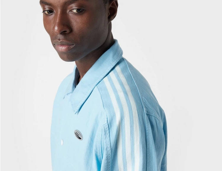 adidas Denim Coach Jacket Blue Detail 2
