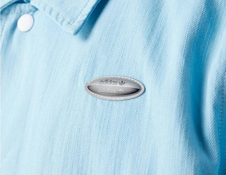 adidas Denim Coach Jacket Blue Detail 3