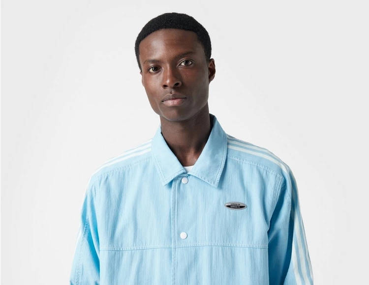 adidas Denim Coach Jacket Blue Detail