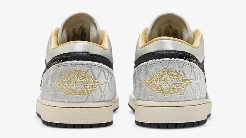 Air Jordan 1 Low Beaded Swooshes White Black DV1762-001 back