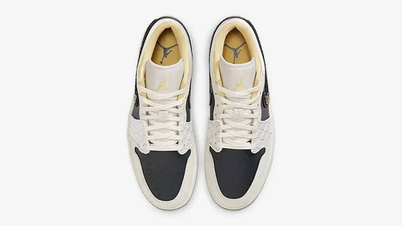 Air Jordan 1 Low Beaded Swooshes White Black DV1762-001 middle