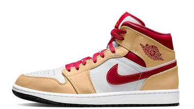 Air Jordan 1 Mid Beige Cardinal Red Air Jordan 1 Mid Beige Cardinal Red