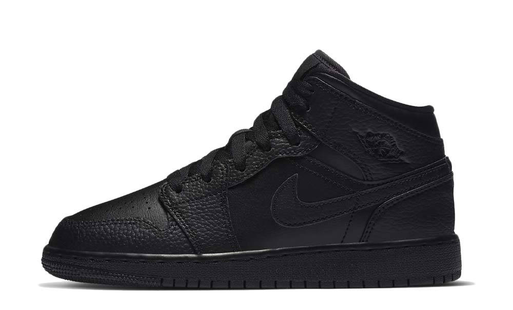 Air Jordan 1 Mid GS Triple Black | Where To Buy | 554725-091 | The Sole ...