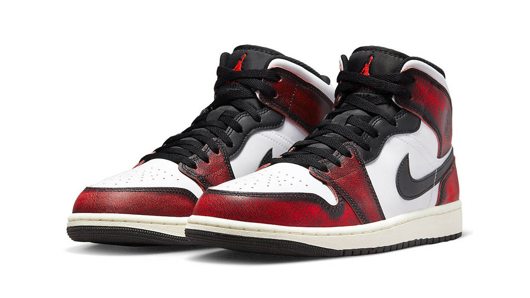 Air Jordan 1 Mid Wear-Away White Black Red DV9565-006 Side