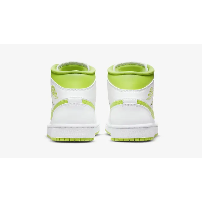 Lime green clearance and white jordans